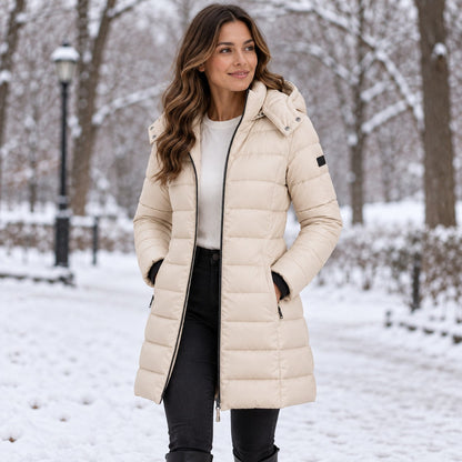 Women's Long Hooded Insulated Puffer Winter Coat