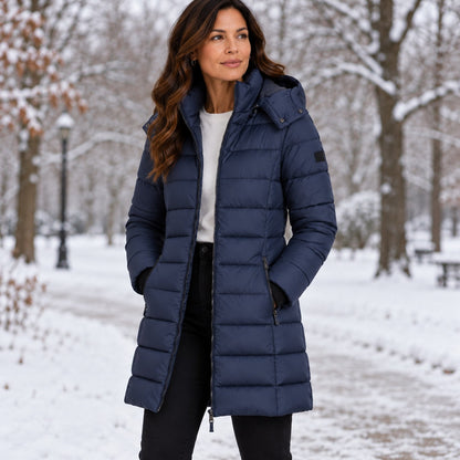 Women's Long Hooded Insulated Puffer Winter Coat