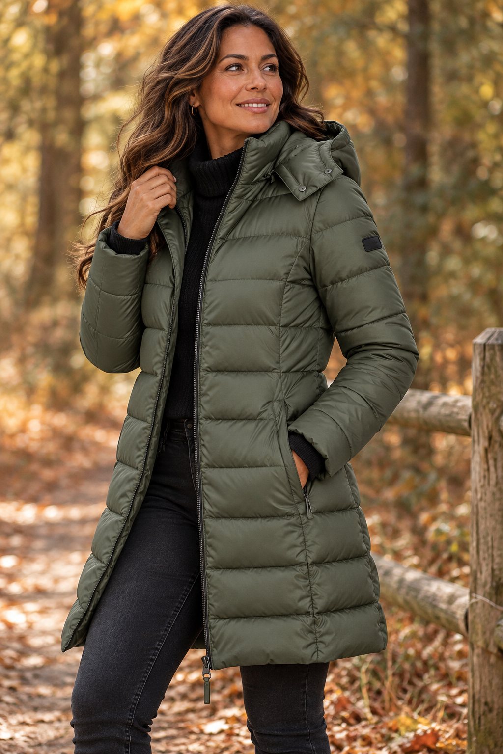 Women's Long Hooded Insulated Puffer Winter Coat